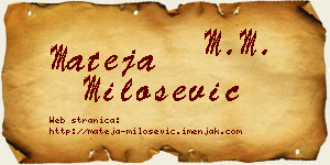 Mateja Milošević vizit kartica